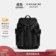 蔻馳（COACH）奧萊男士男包經(jīng)典標志老花WARNER雙肩包旅行大容量通勤 QB/炭黑色/黑色