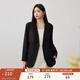 纖莉秀秋裝新款大碼女裝胖mm高級感氣質(zhì)通勤百搭彈力舒適純色西裝4133 黑色 2XL