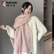 啄木鳥(niǎo)可愛(ài)貓咪圍巾女冬季韓版小清新加厚保暖學(xué)生外搭披肩秋冬百搭圍脖 粉色 【可愛(ài)貓咪】