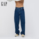 蓋璞（GAP）男裝秋季款純棉復古寬松闊腿挺括牛仔褲時(shí)尚長(cháng)褲美版514098
