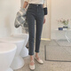 UKMR小個(gè)子煙灰色直筒牛仔褲子女潮流百搭寬松新款韓版高腰顯瘦 八分-煙灰色【高品質(zhì)】 27 碼【93-99斤】