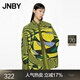 JNBY/江南布衣春秋襯衫設計感印花寬松長(cháng)袖幾何圖案襯衣女5N2211180 799/黃綠組合 S