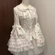 閃動(dòng)少女黑色蕾絲doll感lolita姬袖襯衫內搭百搭白色 白色[面料升級舒適不透] L