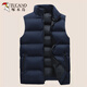 啄木鳥(niǎo)棉馬甲男秋冬季男士大碼保暖背心加絨加厚非羽加棉休閑馬甲外穿 藏青色 2XL 建議120-140斤