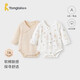 童泰嬰兒連體衣新生兒衣服包屁衣春秋純棉寶寶長(cháng)袖爬服2件裝卡其 73cm