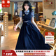 蕓蕁裙子女夏季2025新款蕓蕁韓系甜美學(xué)院風(fēng)泡泡袖假兩件連衣裙女新款 假兩件裙 L