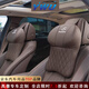 YWU適配奔馳汽車(chē)頭枕腰靠S450 e300l GLC300L  GLE400護頸枕gls 奔馳航空頭枕  栗棕色  2個(gè)