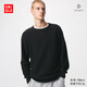 優(yōu)衣庫男裝可機洗3D圓領(lǐng)針織衫/長(cháng)袖毛衣毛衫482321 09 黑色 L