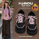 環(huán)球（HUANQIU）冬季加絨甜酷黑粉鞋女2025秋冬保暖潮流原創(chuàng  )百搭厚底休閑板鞋