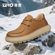 零度男鞋時(shí)尚百搭秋季新款復古加絨保暖皮鞋子男士運動(dòng)休閑鞋 淺棕 43