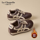 拉夏貝爾（La Chapelle）女鞋復古加絨徳訓棉鞋女冬季保暖加厚休鞋子女801 棕色 38