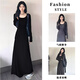 CEENIU法式連衣裙2025秋冬季新款女裝氣質(zhì)修身內搭收腰顯瘦高級感長(cháng)裙子 深灰色 M