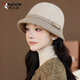 啄木鳥(niǎo)（TUCANO）民國赫本風(fēng)羊毛呢禮帽女2025新款秋冬優(yōu)雅氣質(zhì)漁夫帽復古時(shí)尚盆帽 卡其色 均碼