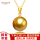 海瞳【新年禮物】18K金南洋金珠珍珠吊墜【流金歲月】濃金海水項鏈女 S級/精選無(wú)瑕 濃金 【12-13mm】+s925銀鏈