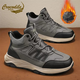 鱷魚(yú)恤高幫鞋冬季男加絨加厚保暖棉鞋耐磨皮毛一體戶(hù)外中幫雪地靴 灰色 40