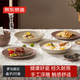京東京造 盤(pán)子 餐盤(pán)家用菜盤(pán)牛排西餐陶瓷北歐輕奢 羅馬假日 8英寸*2