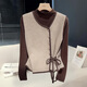 絲柏舍撞色圓領(lǐng)針織馬夾女2025秋冬新款時(shí)尚疊穿簡(jiǎn)約氣質(zhì)馬甲