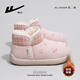 回力雪地靴女加絨可愛(ài)2025冬季款厚底短筒保暖耐磨防滑棉鞋 粉色 37