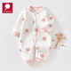 AMI嬰兒連體衣冬季保暖長(cháng)袖哈衣秋冬打底保暖衣新生寶寶衣服冬裝睡衣 粉水蜜桃保暖連體衣LS 73cm