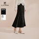香影黑色絲絨魚(yú)尾半身裙女2026春季新款高腰垂感優(yōu)雅中長(cháng)款a字裙 黑色 XL 170/72A/125-140斤