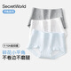 SecretWorld內褲女純棉100%全棉襠抗菌加長(cháng)襠女士無(wú)痕女式小四角褲短褲