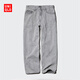 優(yōu)衣庫男裝女裝寬松直筒牛仔褲/水洗產(chǎn)品475551 02 淺灰色 28 /160/70A