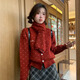 衣品元毛衣外套女2025秋冬新款學(xué)生紅色甜美休閑百搭韓系針織衫開(kāi)衫上衣 紅色 （有圍巾） 均碼 （85-100斤）