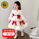 G.duck童裝洛麗塔公主裙女童連衣裙春秋2025新款兒童裙子洋氣寶寶衣服 粉色 130 尺碼7~8歲【120-130cm】