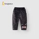 童泰（TONGTAI）寶寶褲子冬季兒童雙層加厚蘿卜褲男女童休閑寬松長(cháng)褲深灰110cm