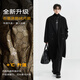 伯爵卓爾高端全羊毛雙面呢大衣100%男士2025秋冬季新款中長(cháng)款通勤男裝外套 月夜黑（長(cháng)款） 【二代-石墨烯/鵝絨內膽） XL (180)