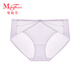曼妮芬專(zhuān)柜同款中低腰三角褲女士高彈雙針性感蕾絲內褲舒適純棉底襠底褲 淺紫色 L (165) 適合106-125斤