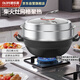 歐樂(lè )菲（OLOFE）鐵鍋大燉鍋家用無(wú)涂層明火大燉鍋章鐵匠柴火灶蒼穹鑄鐵燉炒鍋34cm