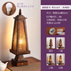 異麗東南亞風(fēng)格泰式古風(fēng)燈具臥室實(shí)木床頭燈泰國復古夜燈竹編中式臺燈 柚木湄南星河塔尖臺燈（充電款） 按鈕開(kāi)關(guān)