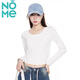 NOME長(cháng)袖t恤女早秋新款辣妹內搭打底衫短款高腰上衣 白色 M 