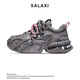 莎萊茜（SALAXI）2025秋冬新品男鞋氣墊老爹鞋男女款情侶百搭厚底增高運動(dòng)休閑鞋 灰色 42 【男款】