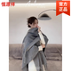 恒源祥羊毛圍巾保暖羊羔絨素色加長(cháng)圍巾女款時(shí)尚百搭披肩女士2026新款 高級灰色加厚親膚不起球
