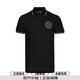 VERSACE JEANS COUTURE 奢侈品男裝純色徽標純棉短袖polo衫保稅倉發(fā) 78GAGT00CJ01 黑色 2XL