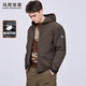 馬克華菲鵝絨高蓬松連帽羽絨服男2025秋冬新款戶(hù)外工裝刺繡保暖外套7032 棕色306 L 175