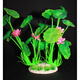 魚缸內(nèi)裝飾物仿真水草造景植物塑料草假花造景裝飾品水族箱里的擺件植物 22cm雙荷葉大綠