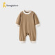 童泰（TONGTAI）嬰兒連體衣春秋季新生兒無(wú)骨哈衣寶寶爬服睡衣外出衣服棕色80cm