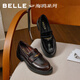百麗（Belle）海鷗樂(lè )福鞋女26春新質(zhì)感牛皮舒適通勤單鞋B2972AA6預售 黑色 38