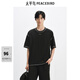 太平鳥(niǎo)男裝明線(xiàn)短袖T恤25夏季潮流潮牌圓領(lǐng)體恤衫黑色上衣 黑色 第一批 L