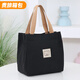 葉余2025日系水桶帆布包托特手提便當餐盒簡(jiǎn)約包女百搭文藝收納包 立體小熊布標黑