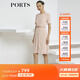 PORTS寶姿商場(chǎng)同款新品女裝氣質(zhì)明線(xiàn)壓褶短袖連衣裙 珠光粉 M (6)