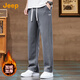 JEEP吉普加絨高端衛褲男2025秋冬新款寬松直筒休閑褲男士運動(dòng)闊腿長(cháng)褲