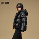 高梵黑金鵝絨服先鋒5.0四格2025新款小個(gè)子通勤女士羽絨服 黑色 S