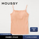 moussy 女裝新款U型領(lǐng)帶胸墊修身針織吊帶衫女010GSS80-0400 131淺橙色 均碼
