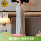 G.duck小黃鴨童裝女童褲子春秋季新款兒童運動(dòng)褲時(shí)尚百搭大童女孩闊腿褲 織帶闊腿褲灰色 160 尺碼13~14歲【150-160cm】