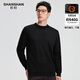 SHANSHAN杉杉純羊毛衫男秋冬新款加厚保暖毛衣中青年打底衫針織衫拉鏈領(lǐng) 黑色 2XL /185