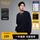 卡賓（CABBEEN）【字母環(huán)繞】卡賓圓領(lǐng)長(cháng)袖T恤男2025秋新款寬松落肩袖打底衫上衣 煤黑色01 L /175/50